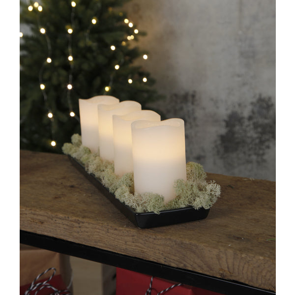 Star Trading LED-Kerze – Ø 7,5 × 12,5 cm – Wachs, Weiss – 4-teilig, Timerfunktion