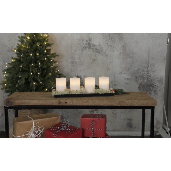 Star Trading LED-Kerze – Ø 7,5 × 12,5 cm – Wachs, Weiss – 4-teilig, Timerfunktion