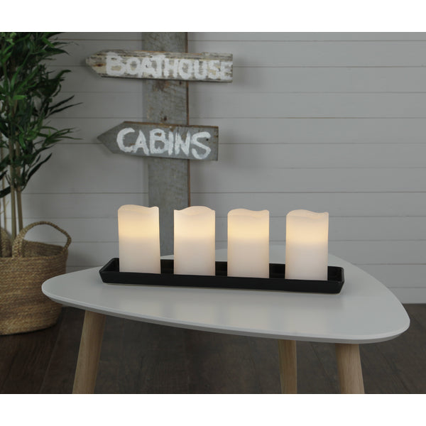 Star Trading LED-Kerze – Ø 7,5 × 12,5 cm – Wachs, Weiss – 4-teilig, Timerfunktion