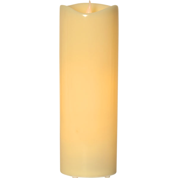Star Trading LED-Säulenkerze – Batteriebetrieb, Timer 6/18 h, flackernd, max. Laufzeit 300 h, Beige, Kunststoff