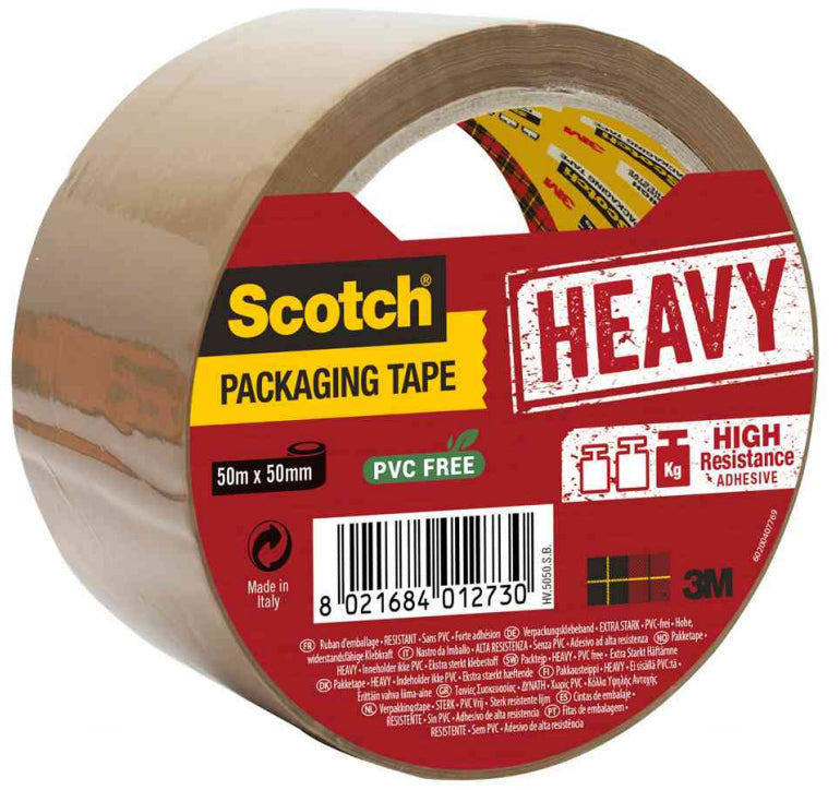 3M Scotch – Verpackungsklebeband, Braun, Extra Stark – 50 mm × 50 m – 1 Stück
