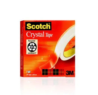 3M Klebeband Crystal – permanent, Kunststoff, 19 mm × 66 m, Kern Ø 75 mm