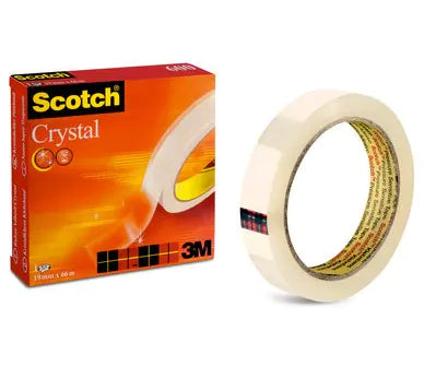 3M Klebeband Crystal – permanent, Kunststoff, 19 mm × 66 m, Kern Ø 75 mm