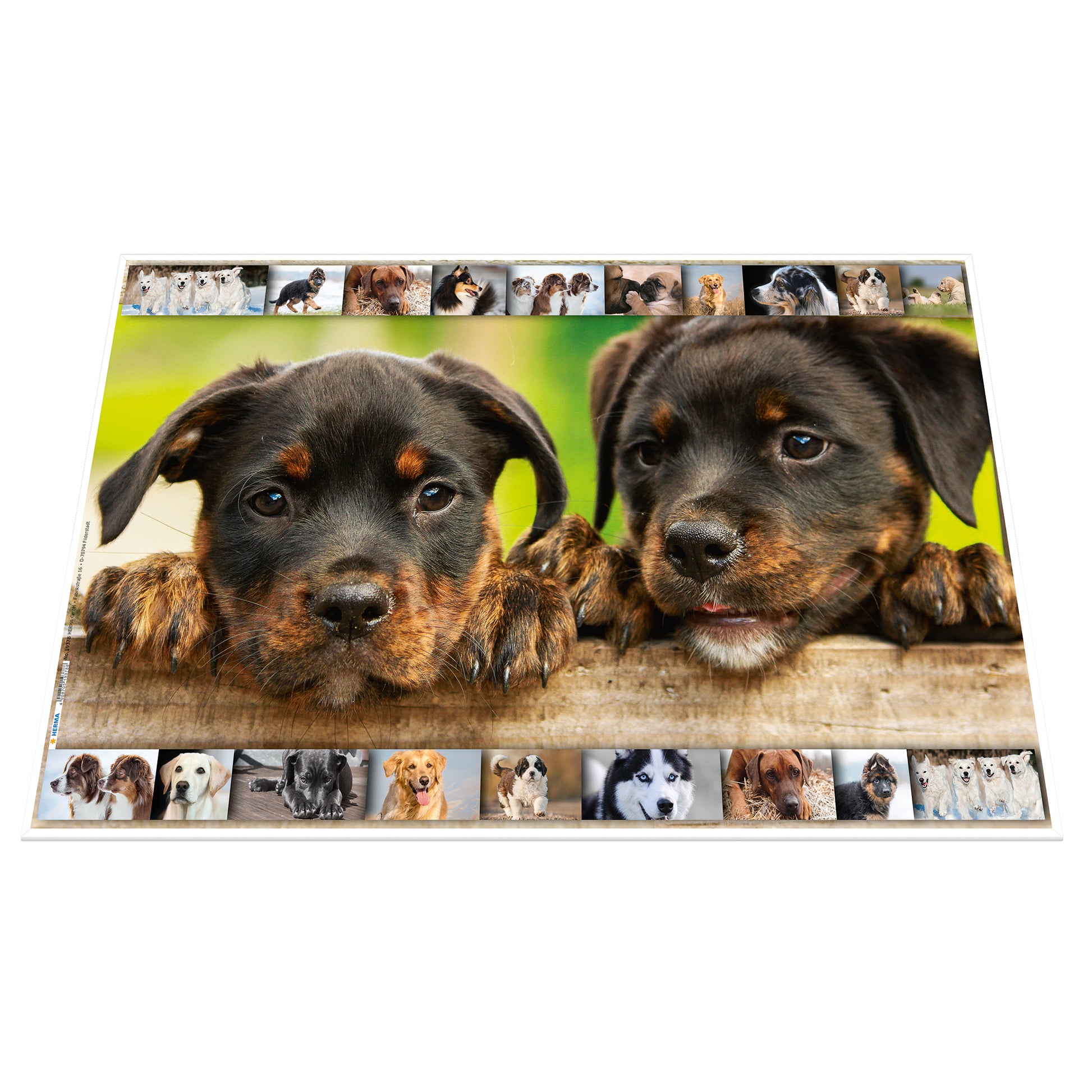 HERMA Schreibunterlage Animals – Hund – 550 × 350 mm – Kunststoff, rutschfest