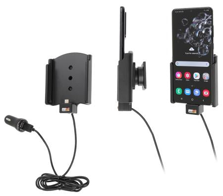 Brodit Auto-Halterung, Schraubbefestigung, mit Zigarettenanzünder, 360° – für Galaxy S20 Ultra 5G – Schwarz