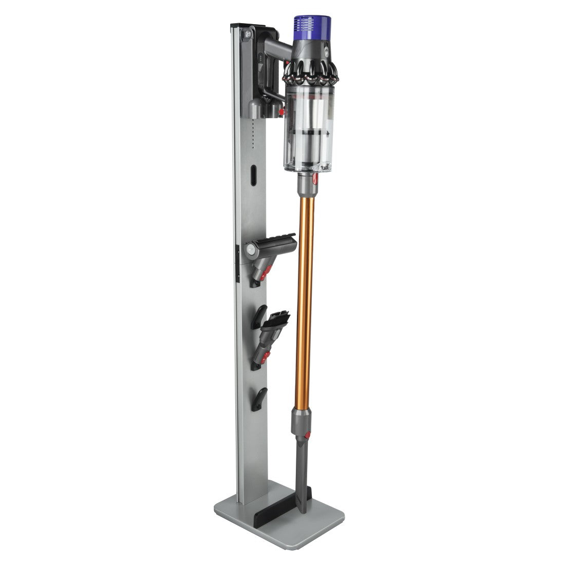 Xavax Zubehörhalter 00110235 – Standfuss – Aluminium, schwarz, für Stabstaubsauger – 22,0 × 29,5 × 128,0 cm