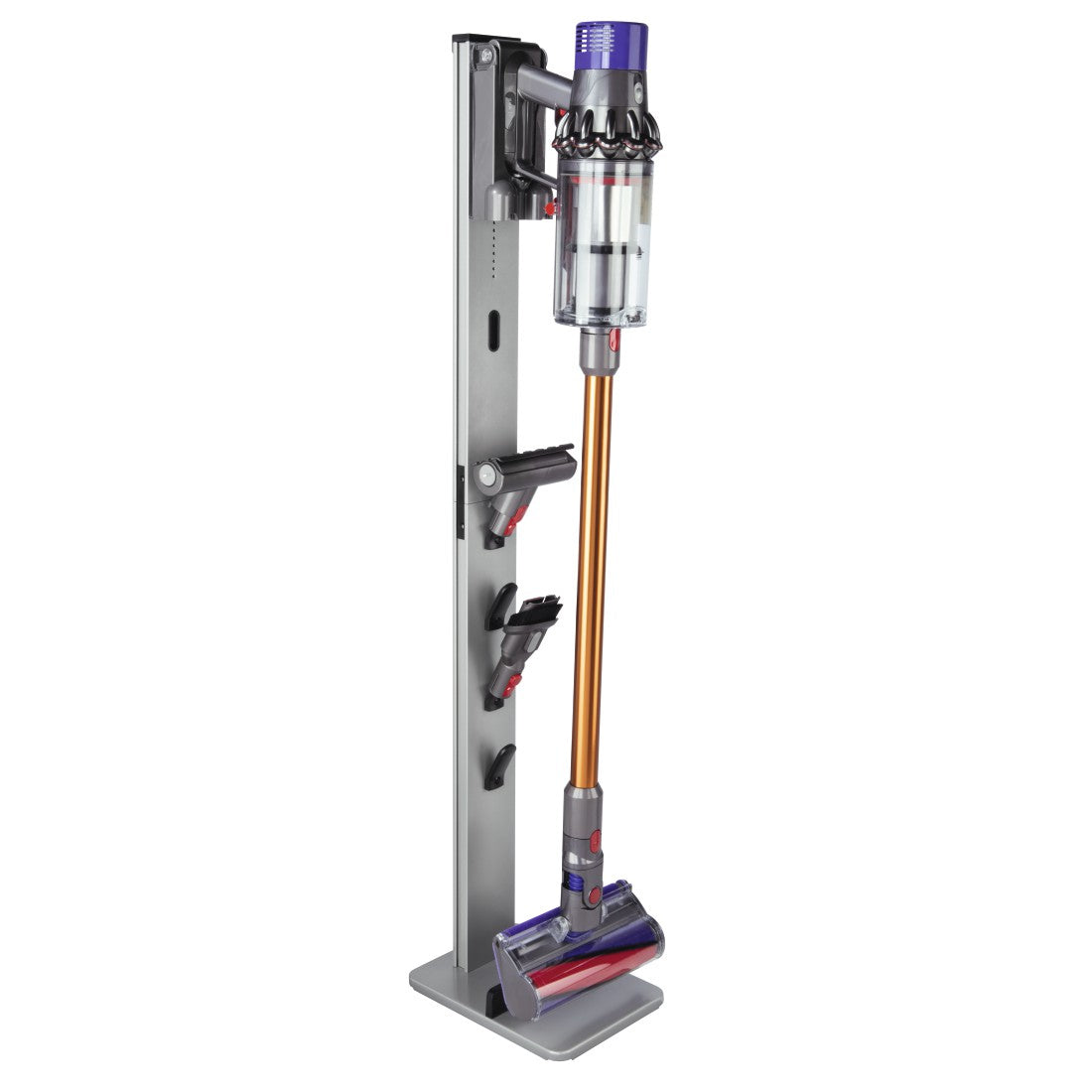Xavax Zubehörhalter 00110235 – Standfuss – Aluminium, schwarz, für Stabstaubsauger – 22,0 × 29,5 × 128,0 cm