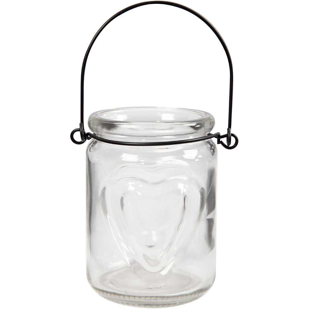Creativ Company Kerzenglas – Glas, Transparent – Ø 9 × 9,5 cm – 2-teilig
