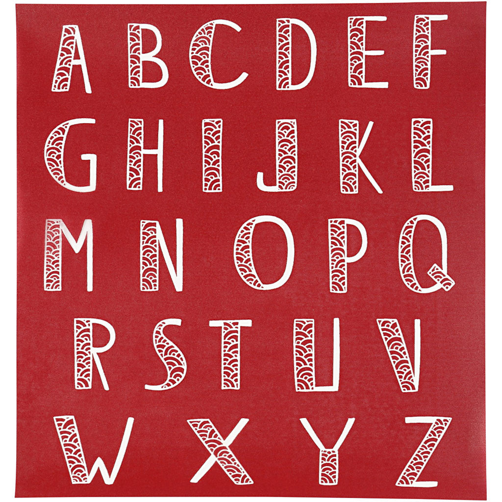 Creativ Company Schablone – Buchstaben – 200 × 220 mm – Rot – 1 Stück