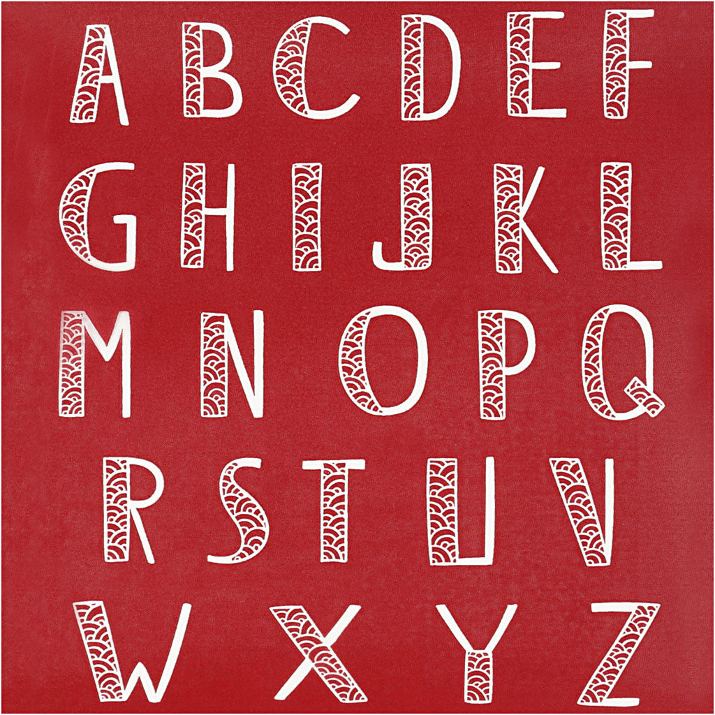 Creativ Company Schablone – Buchstaben – 200 × 220 mm – Rot – 1 Stück