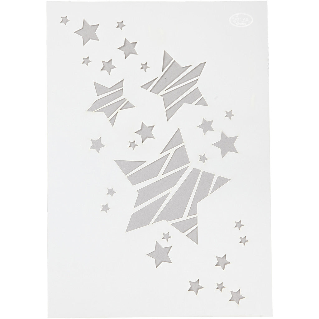 Creativ Company Malschablone Sterne – 21 × 30 cm – weiss