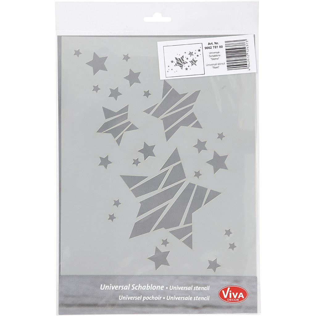 Creativ Company Malschablone Sterne – 21 × 30 cm – weiss
