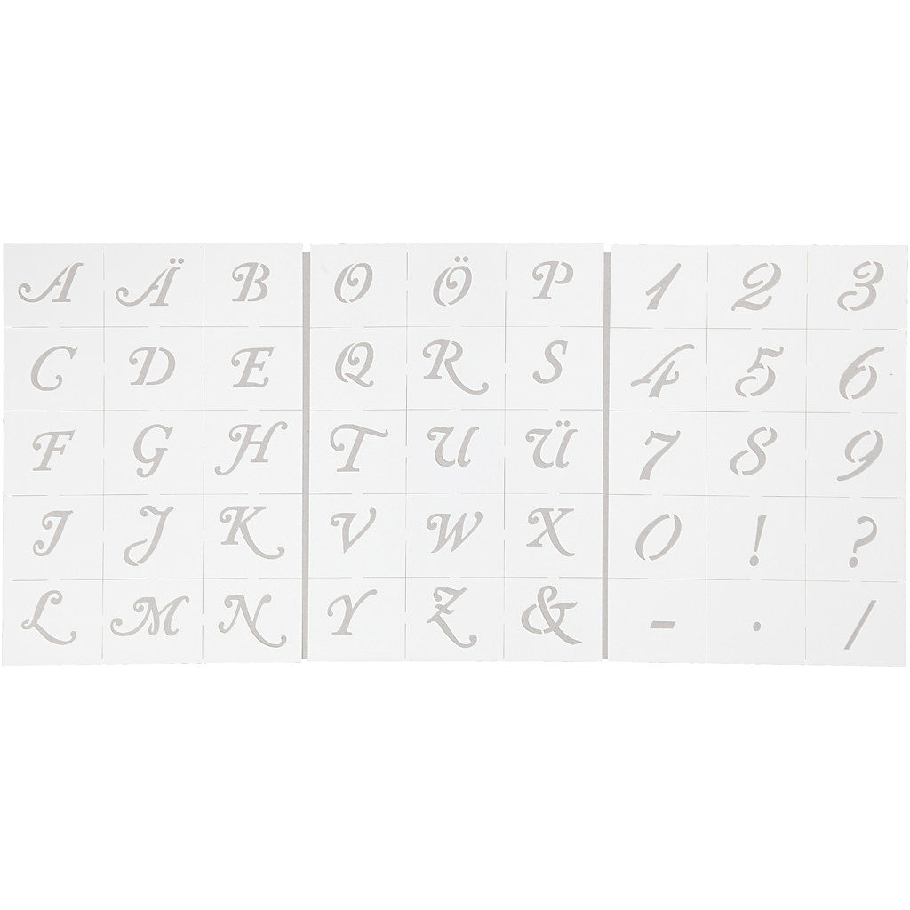 Creativ Company Schriftschablone, A5, 3er-Set, Weiss