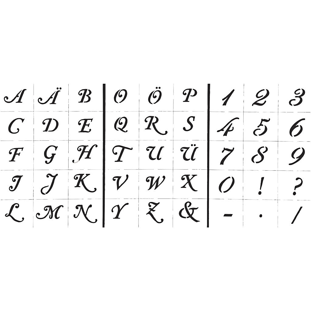 Creativ Company Schriftschablone, A5, 3er-Set, Weiss