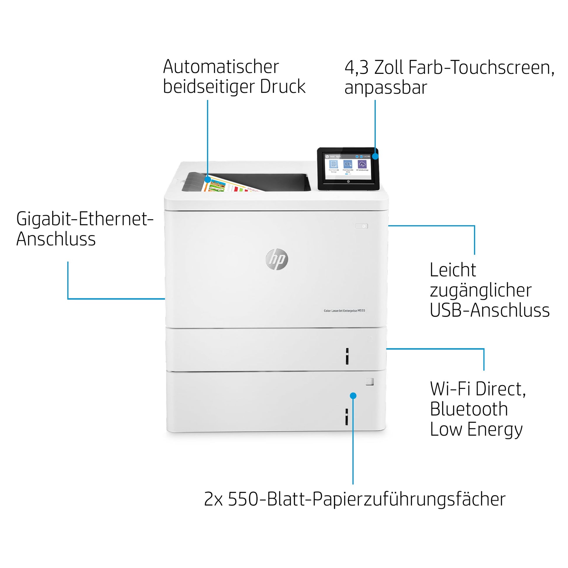 HP LaserJet Enterprise M555 x – A4, Duplex, 1200 × 1200 dpi