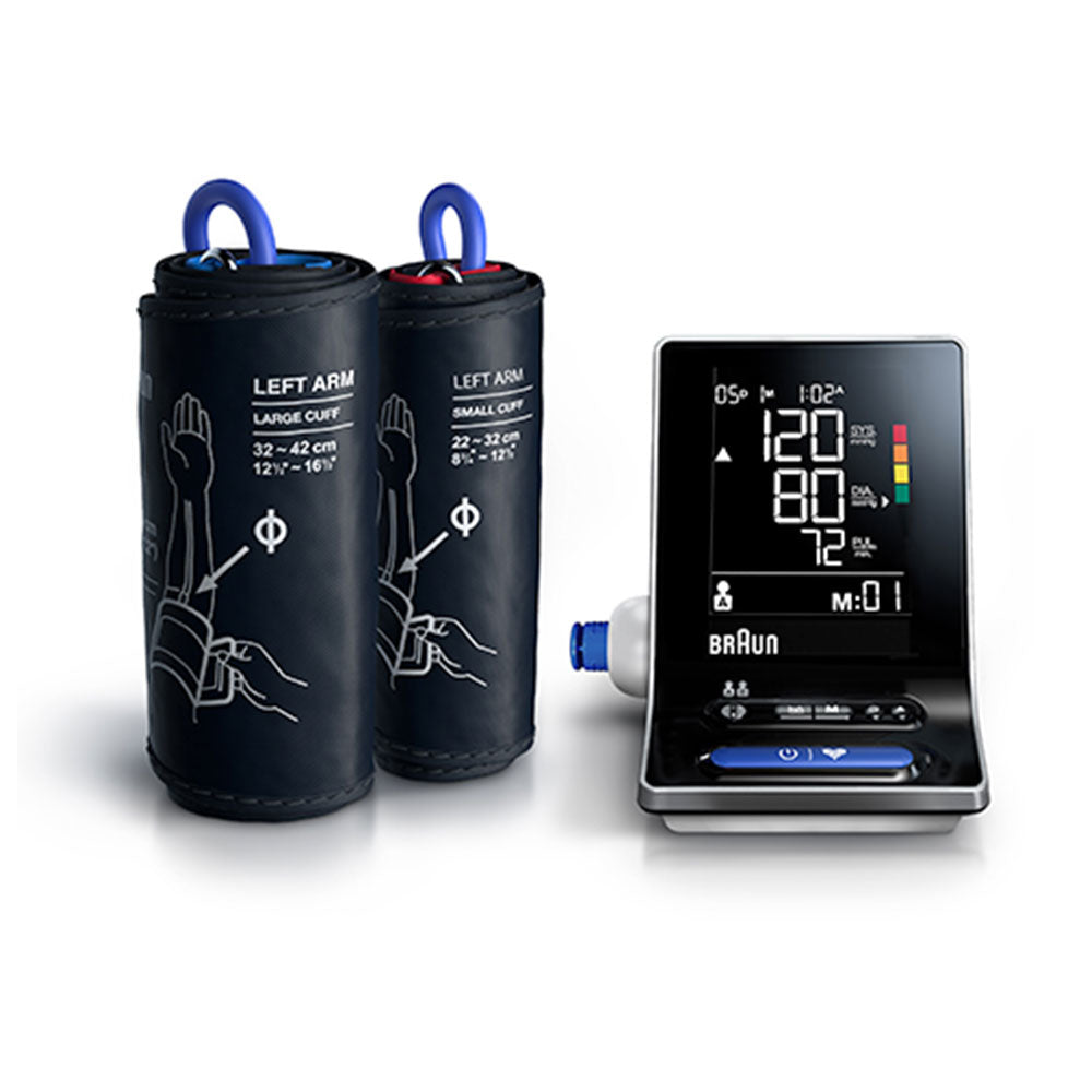 Braun Oberarm-Blutdruck-/Pulsmessgerät ExactFit 3 – Manschette 22–42 cm – Batteriebetrieb, 4×AA