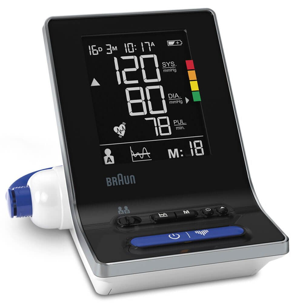 Braun Oberarm-Blutdruck-/Pulsmessgerät ExactFit 3 – Manschette 22–42 cm – Batteriebetrieb, 4×AA