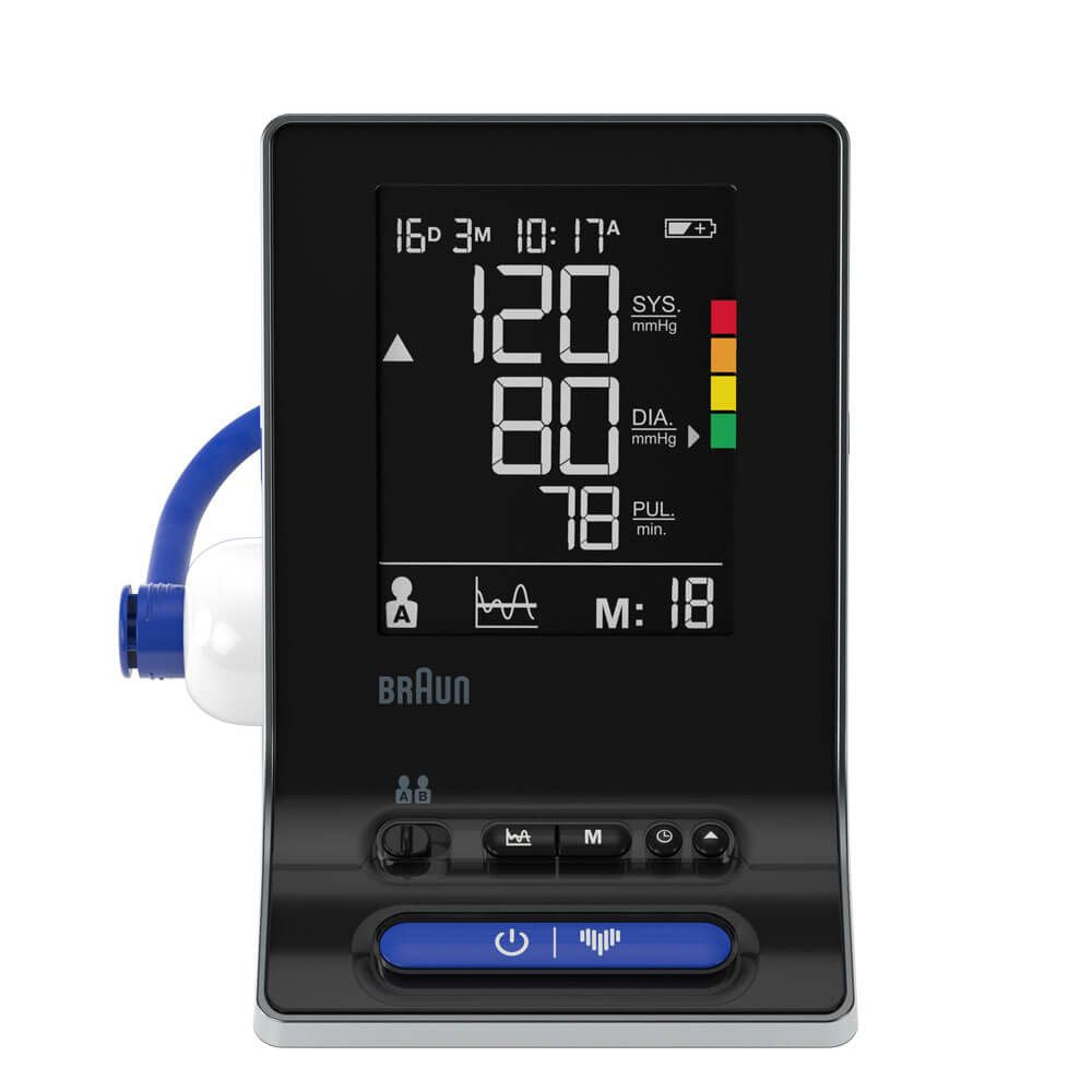 Braun Oberarm-Blutdruck-/Pulsmessgerät ExactFit 3 – Manschette 22–42 cm – Batteriebetrieb, 4×AA