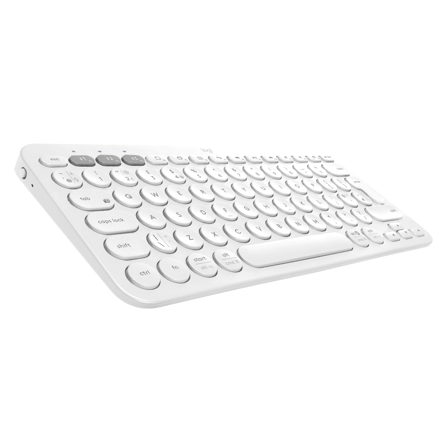Logitech K380 Multi-Device – Tastatur – Mini – Bluetooth – AZERTY (FR) – ohne Ziffernblock – Weiss