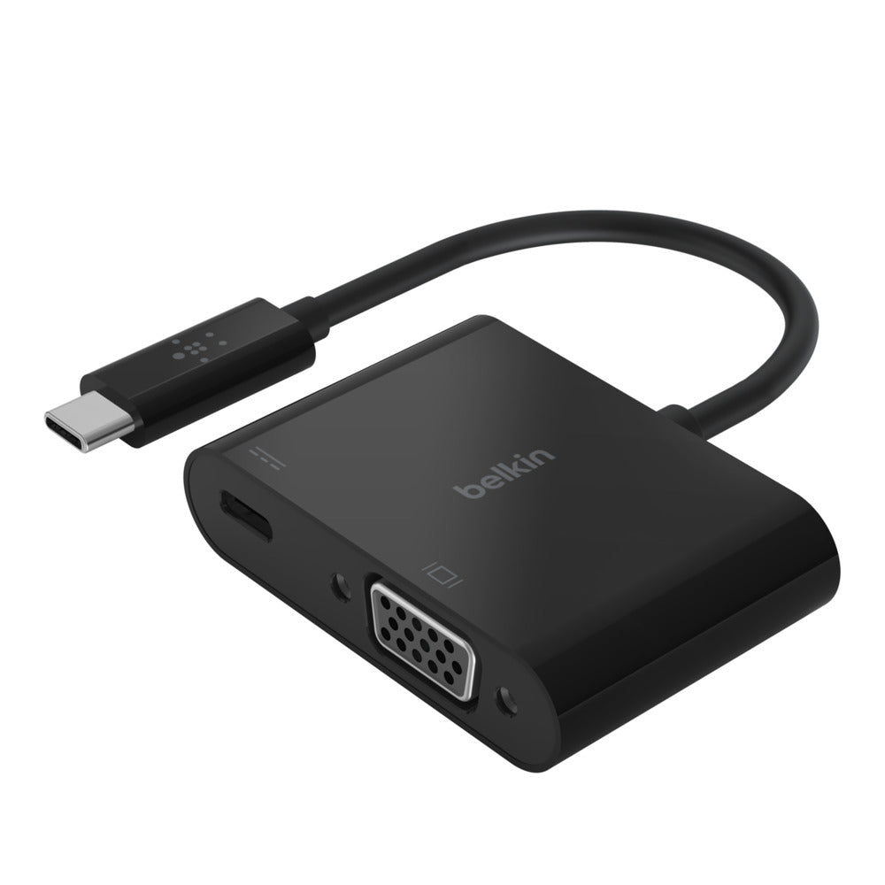 Belkin AVC001BTBK USB-C zu VGA Adapter – USB 3.2 Gen 1 (5 Gbit/s), Plug & Play – für Windows/Mac – Schwarz