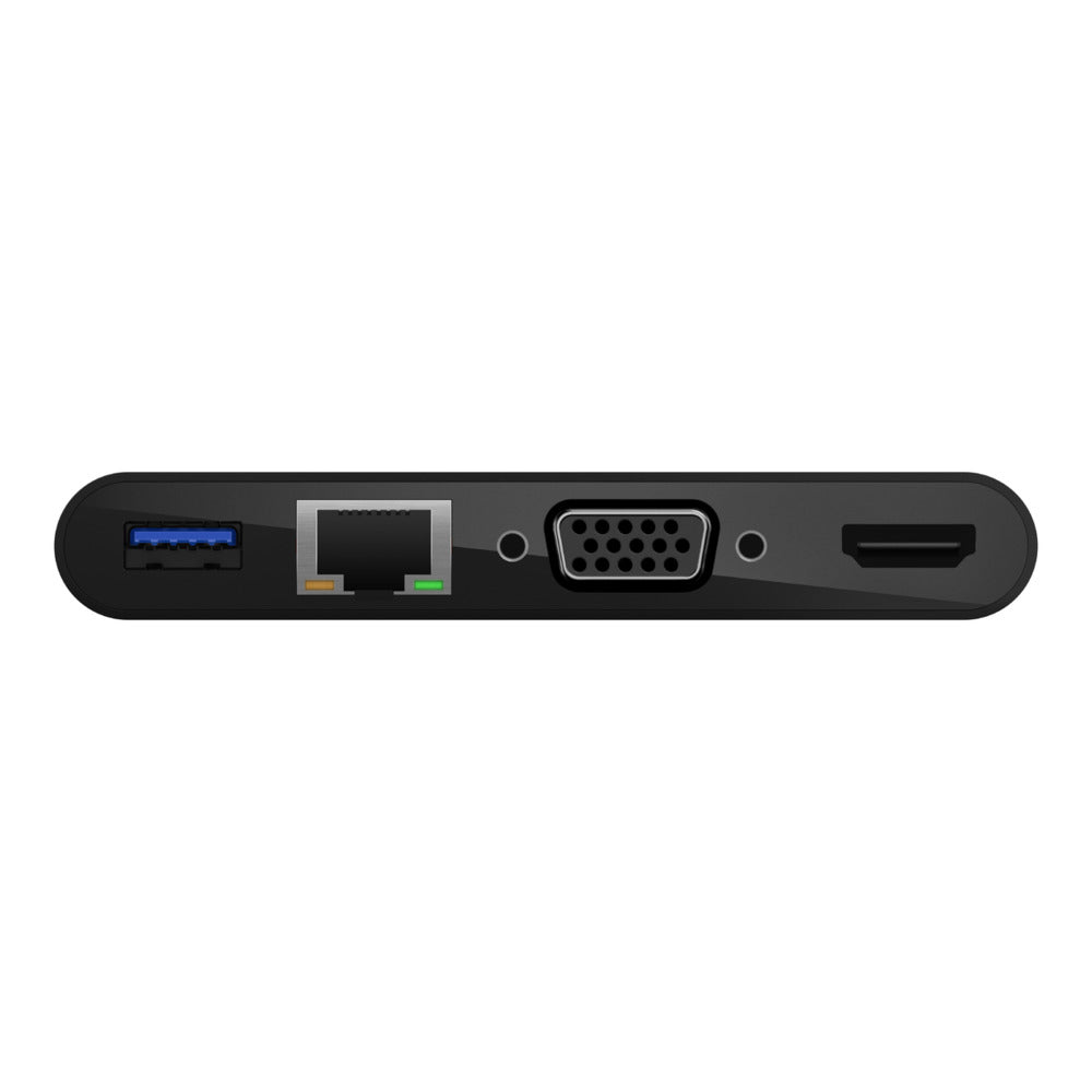 Belkin AVC005BTBK Multiport-Adapter – USB-C, 1× HDMI, 1× VGA, 1× USB-A, für Windows/Mac