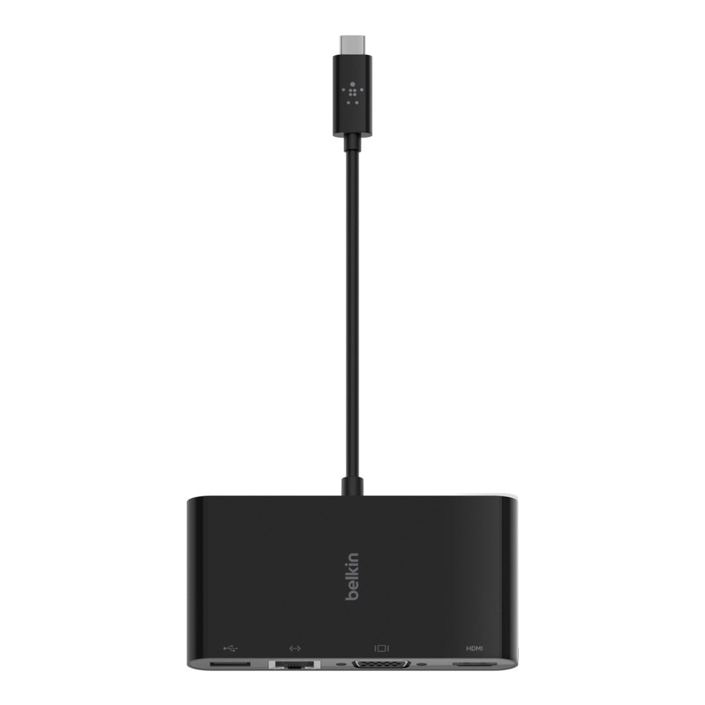 Belkin AVC005BTBK Multiport-Adapter – USB-C, 1× HDMI, 1× VGA, 1× USB-A, für Windows/Mac