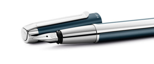 Pelikan PURA mit eloxiertem Aluminium – Federspitze B – Petrol – Patronen