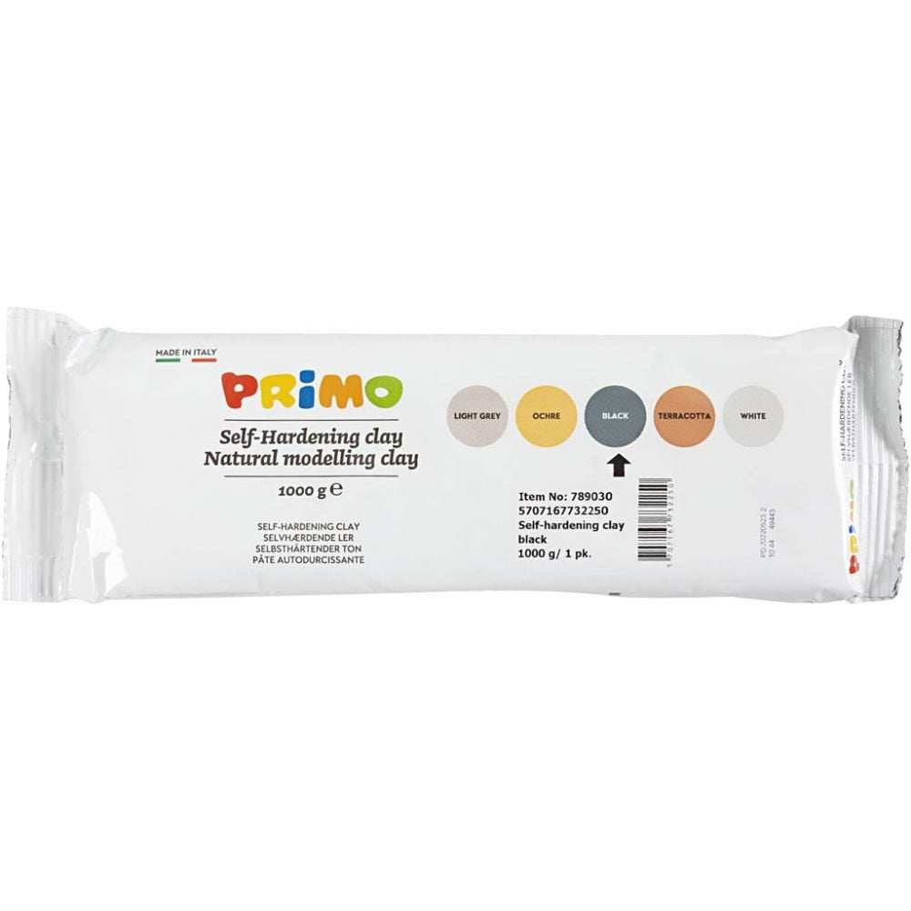 Creativ Company Modellierton, Schwarz, Selbsthärtend, 1,0 kg, 1 Stk.