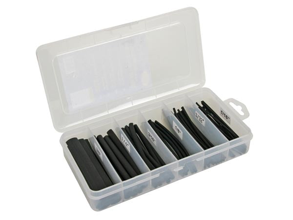 Velleman Schrumpfschlauch-Set, 170 Stk., Ø 3 mm, 10 cm – schwarz