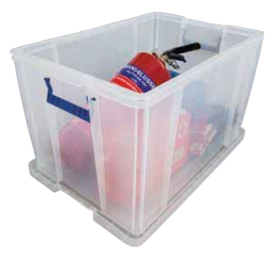 Fellowes ProStore Aufbewahrungsbox 85 L – mit Deckel, 660 × 390 × 440 mm, transparent, Kunststoff (PP)