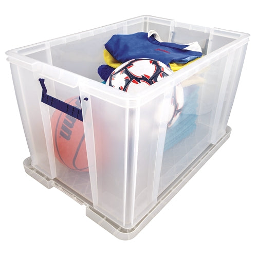 Fellowes Aufbewahrungsbox – Polypropylen, Transparent, 57,5 × 37,5 × 38,5 cm – 3er-Pack