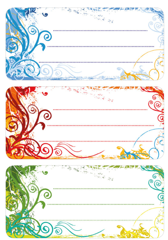 HERMA Vario Schuletiketten – Motiv Spirit – 35 × 76 mm, Abgerundete Ecken, 9 Stück, 3 Bögen