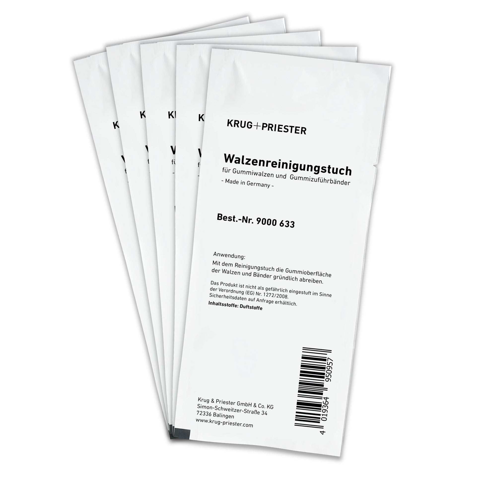 Ideal Walzenreinigungstücher – für Ideal Aktenvernichter und Falzmaschinen, weiss, 25 × 27 cm, 5 Stk.