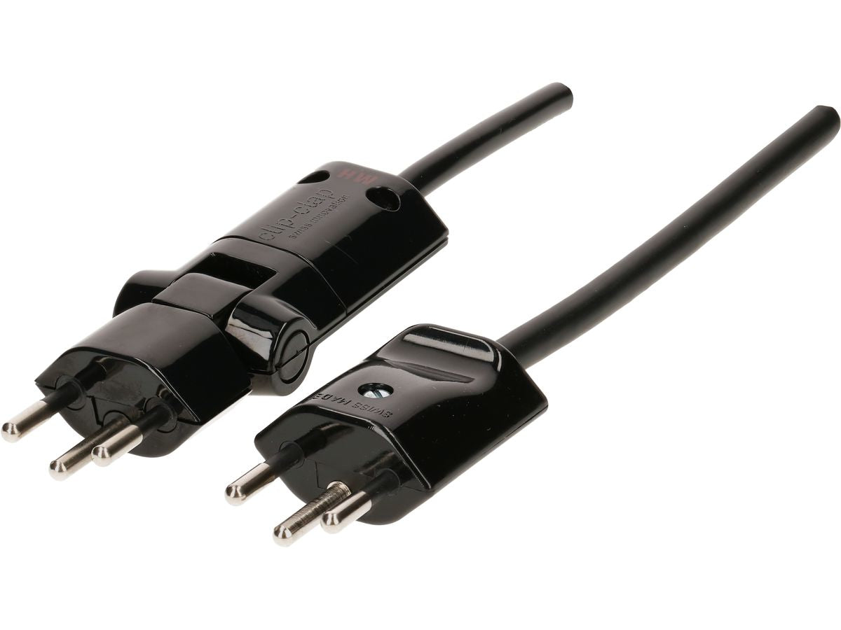 Max Hauri AG Max Hauri Verlängerungskabel – T12 (abgewinkelt) – T13 (gerade), 5 m, 3×1 mm², schwarz