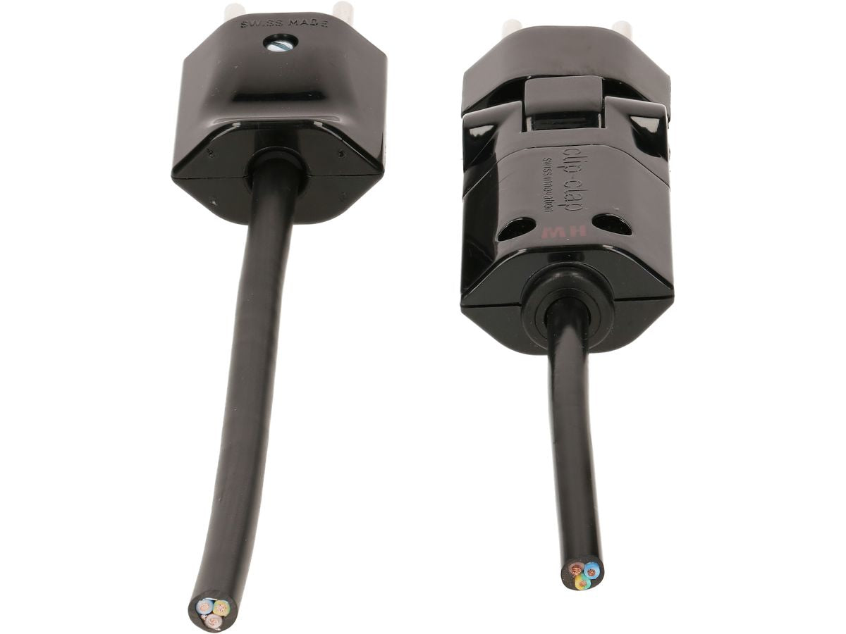Max Hauri AG Max Hauri Verlängerungskabel – T12–T13, 3 m, 3×1 mm², S05VStV-F, schwarz
