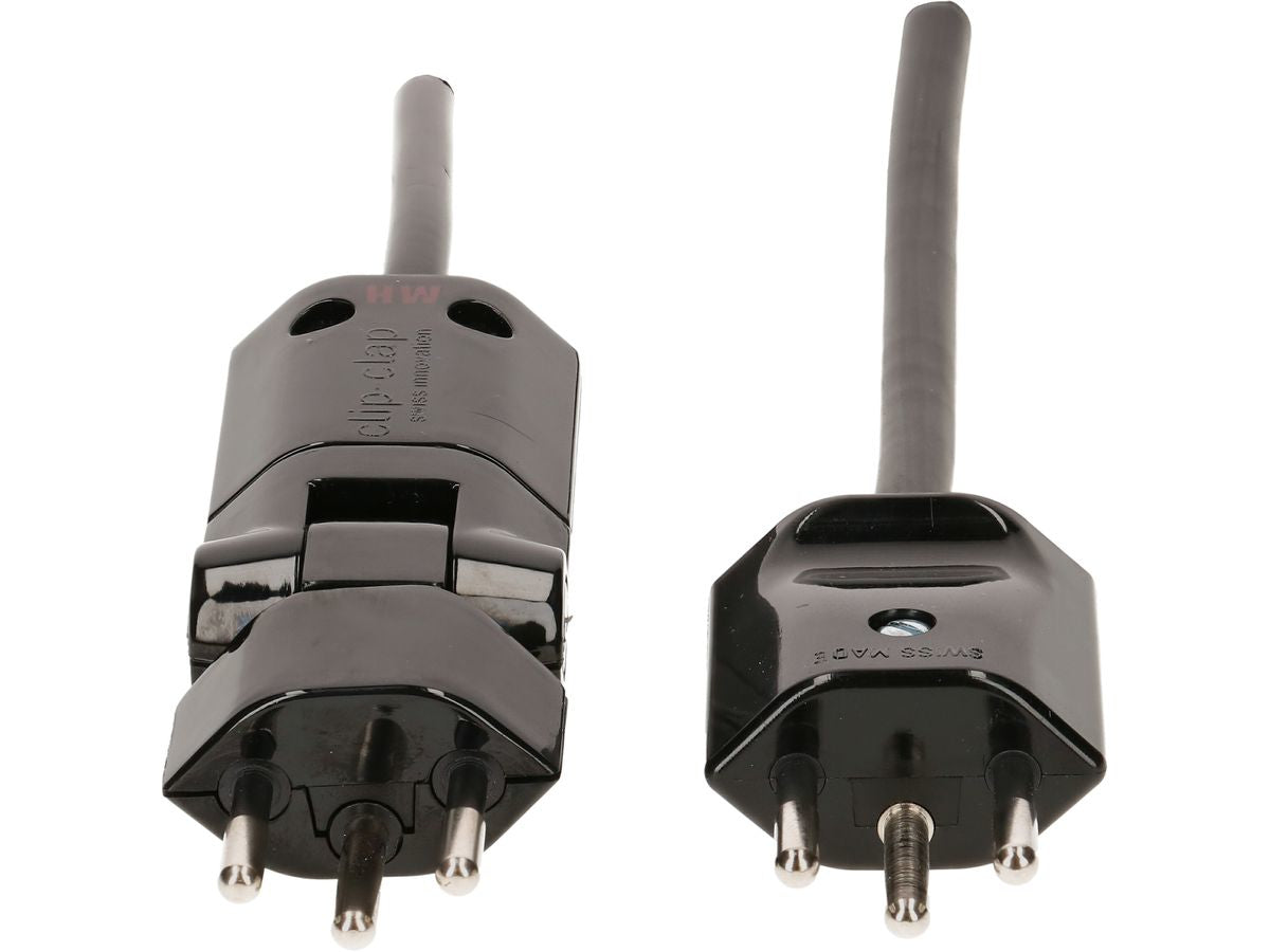 Max Hauri AG Max Hauri Verlängerungskabel – T12–T13, 3 m, 3×1 mm², S05VStV-F, schwarz