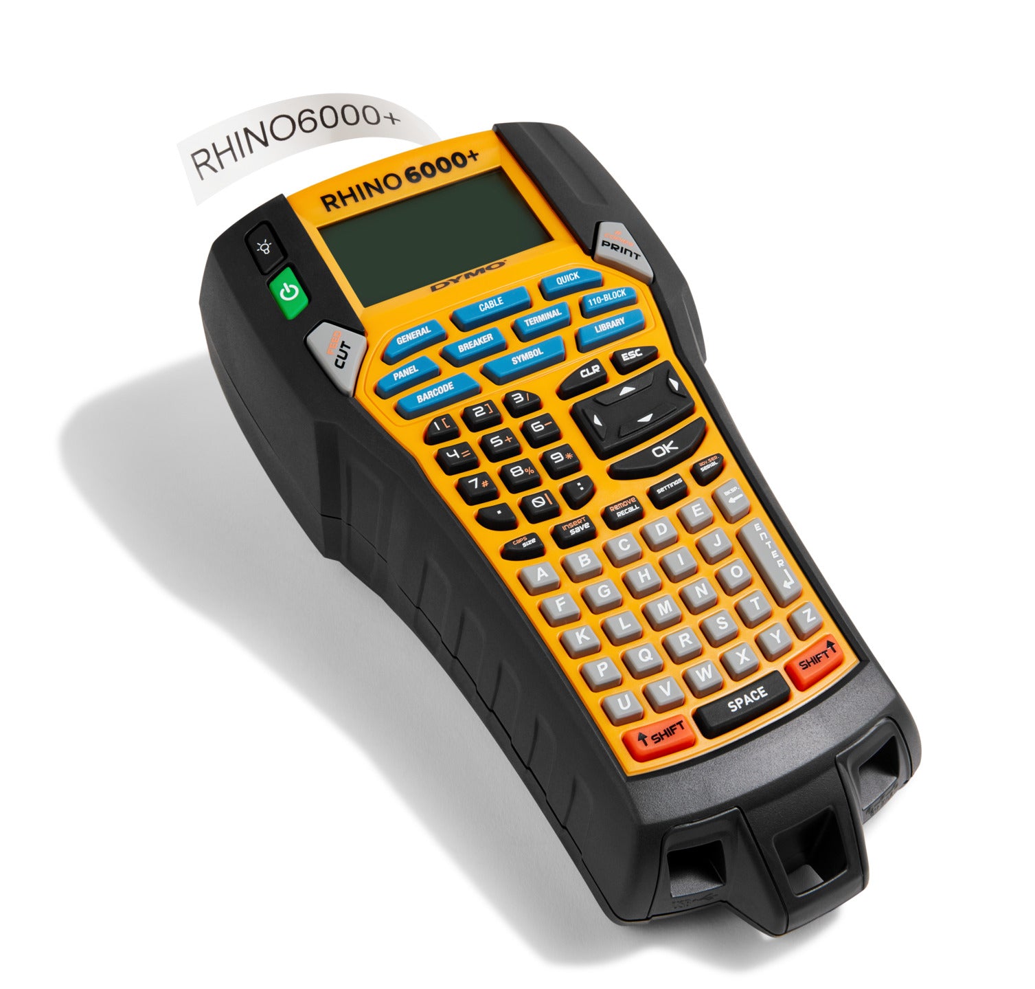 DYMO Rhino 6000+ – Beschriftungsgerät für Rhino-Etiketten 6–24 mm, Auto-Cutter, ABC-Tastatur