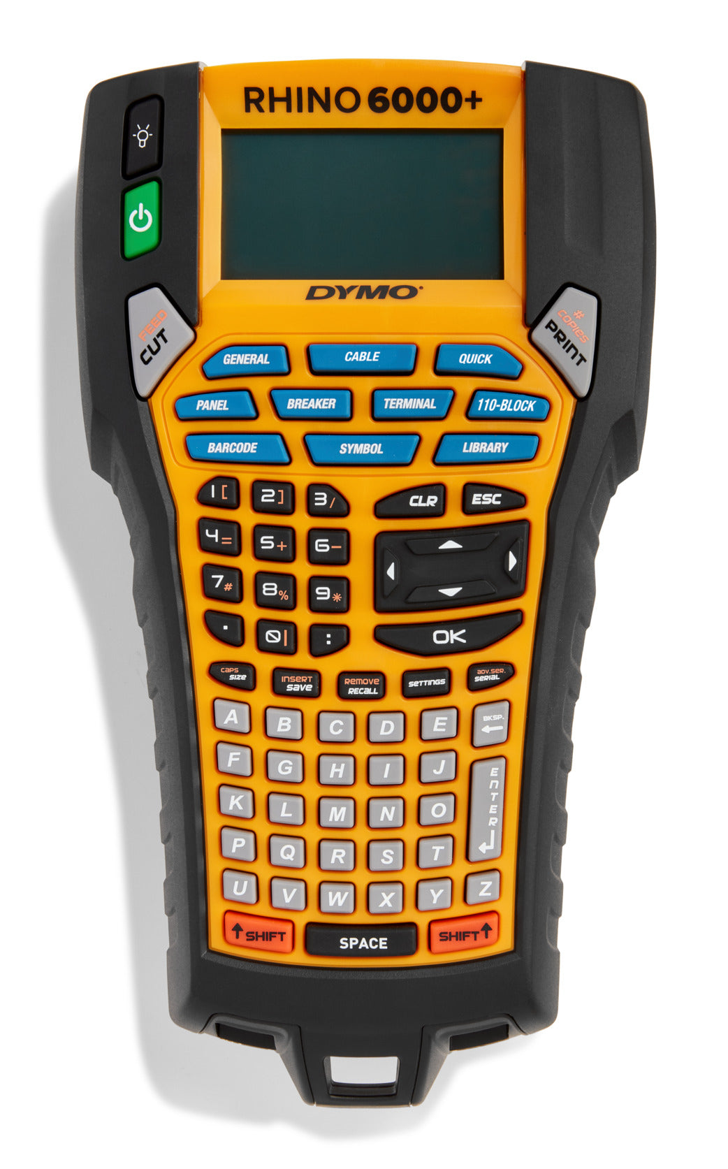 DYMO Rhino 6000+ – Beschriftungsgerät für Rhino-Etiketten 6–24 mm, Auto-Cutter, ABC-Tastatur