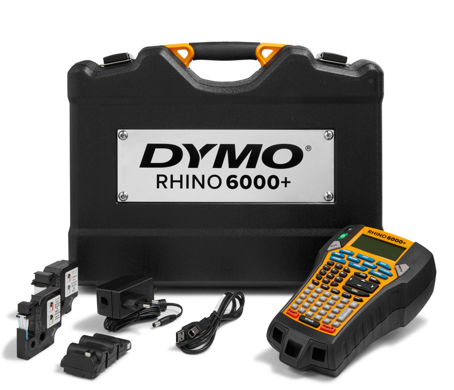 DYMO Rhino 6000+ – Beschriftungsgerät für Rhino-Etiketten 6–24 mm, Auto-Cutter, ABC-Tastatur