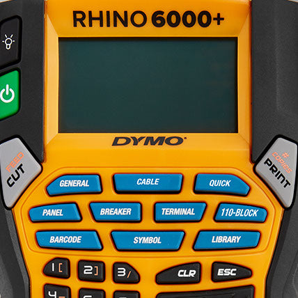 DYMO Rhino 6000+ – Beschriftungsgerät für Rhino-Etiketten 6–24 mm, Auto-Cutter, ABC-Tastatur