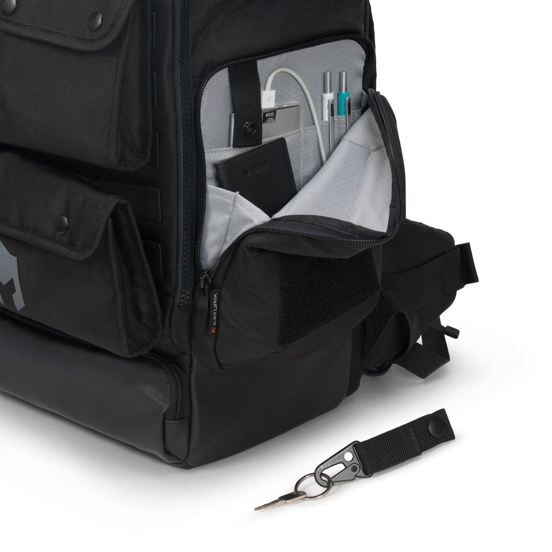 CATURIX Gaming-Notebook-Rucksack Decisiun Ecotec – wasserabweisend, TPU – Schwarz, 420 × 470 × 230 mm