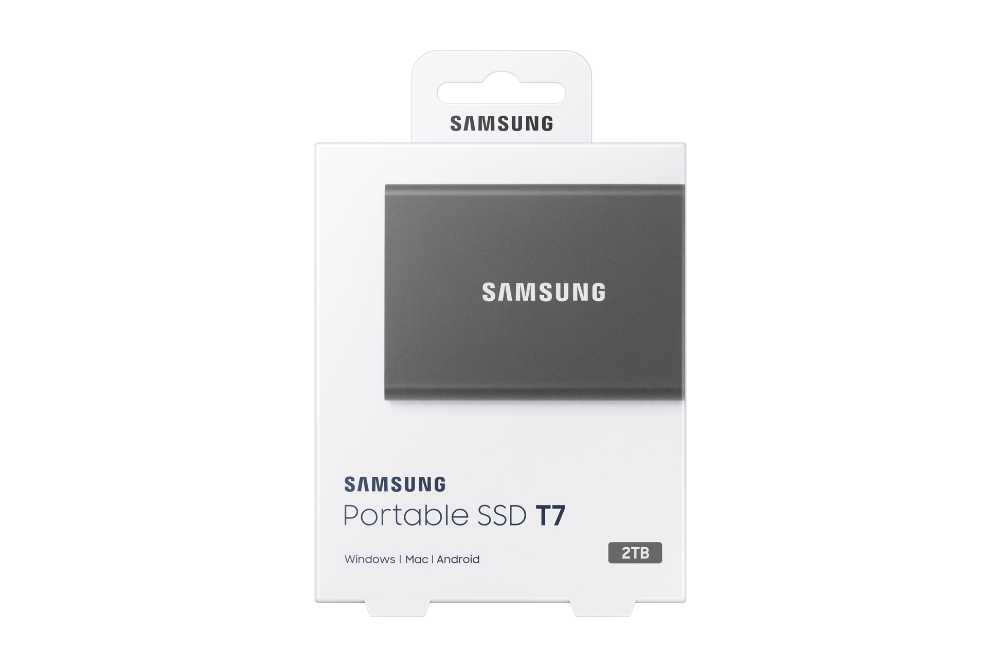 Samsung T7 Portable SSD – 2 TB, USB Typ-C (USB 3.2 Gen 2), Hardwareverschlüsselung (256-bit AES)