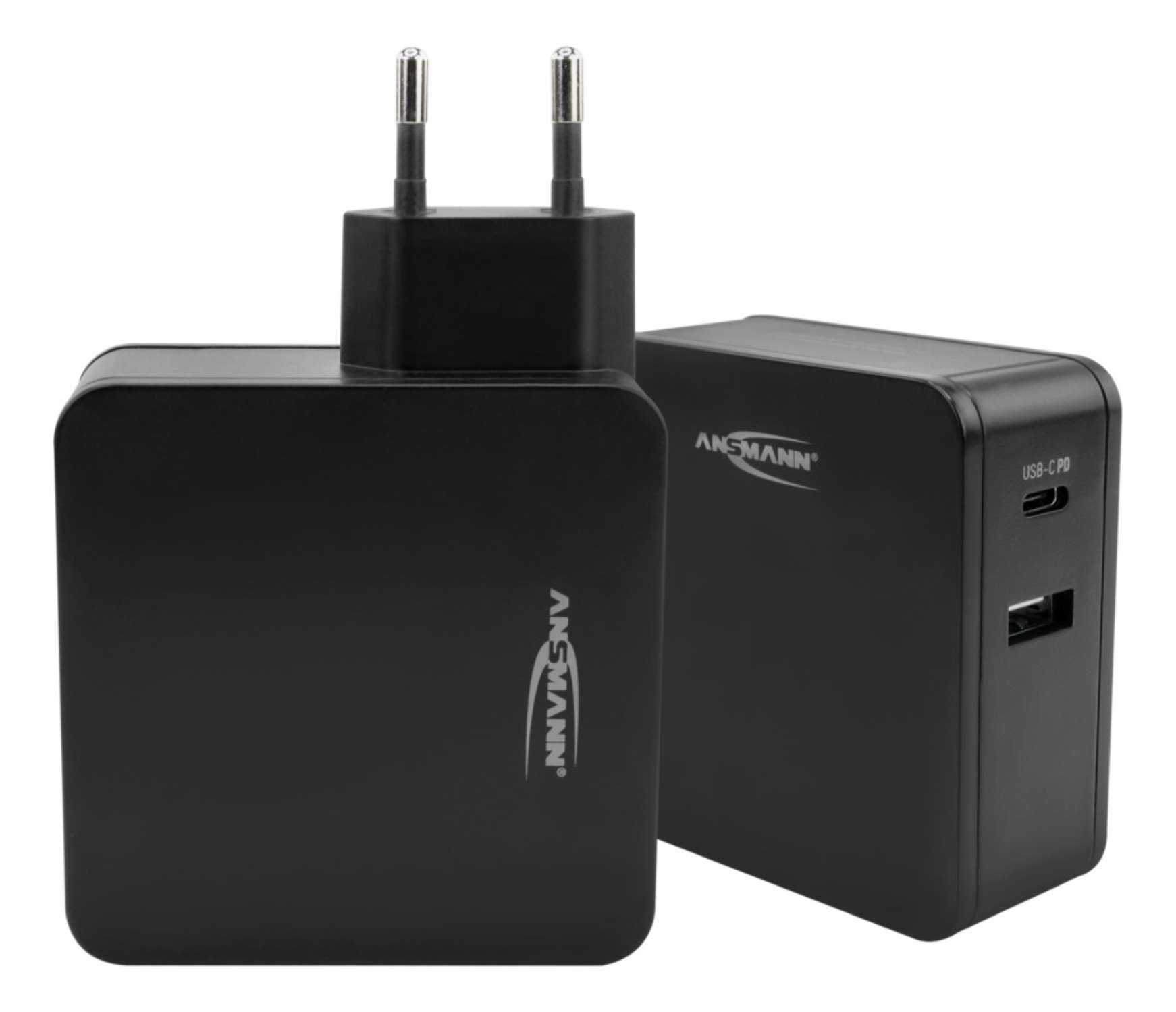 Ansmann HOME CHARGER 265PD USB-Ladegerät 60 W – USB-C×1, USB-A×1 – PD – EU-Stecker (Typ C) – Schwarz