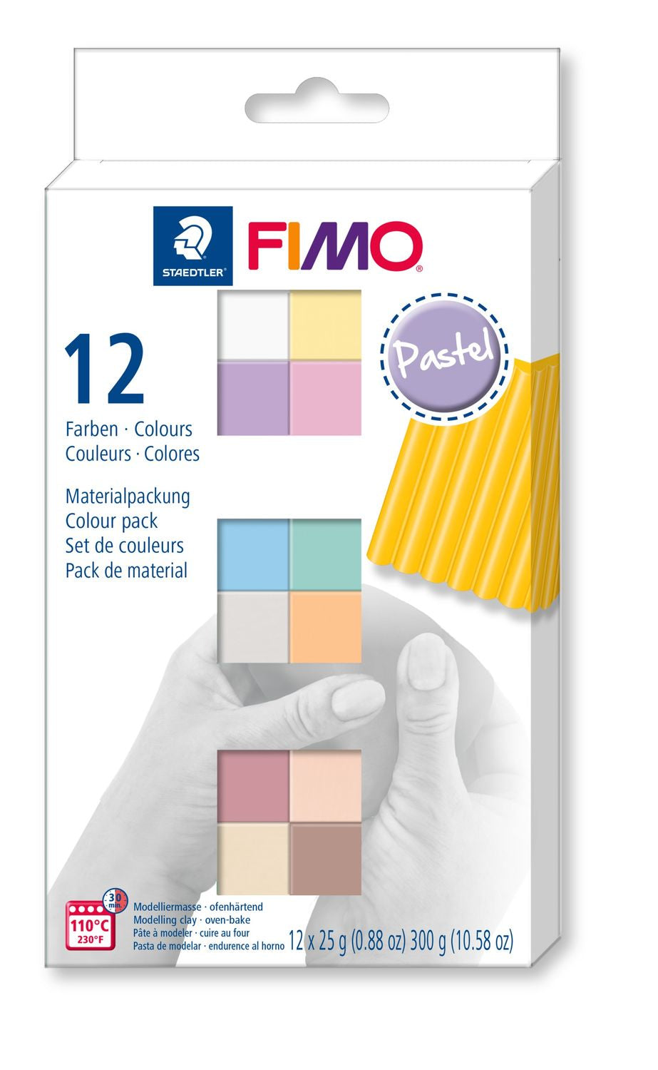 Staedtler FIMO – Modelliermasse-Set soft Pastell – 12 × 25 g – ofenhärtend
