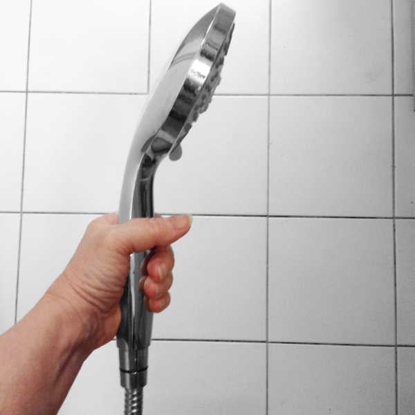 AquaClic Handbrause Variéte – 4,2×26,5 cm, Kunststoff, 5 Strahlarten, für 1/2"-Anschluss, Chrom