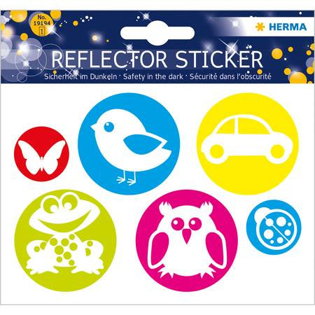 HERMA Reflektorsticker – rund, Folie, mehrfarbig, 6 Stk. (1 Blatt)