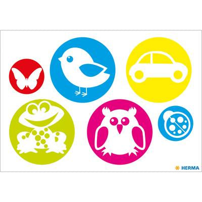 HERMA Reflektorsticker – rund, Folie, mehrfarbig, 6 Stk. (1 Blatt)