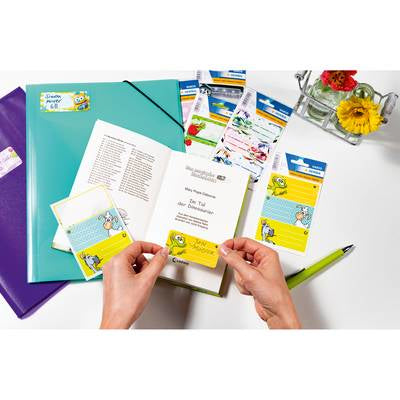HERMA Vario Schuletiketten – Motiv Delfine – 35 × 76 mm, abgerundete Ecken, 6 Stk, 2 Bogen