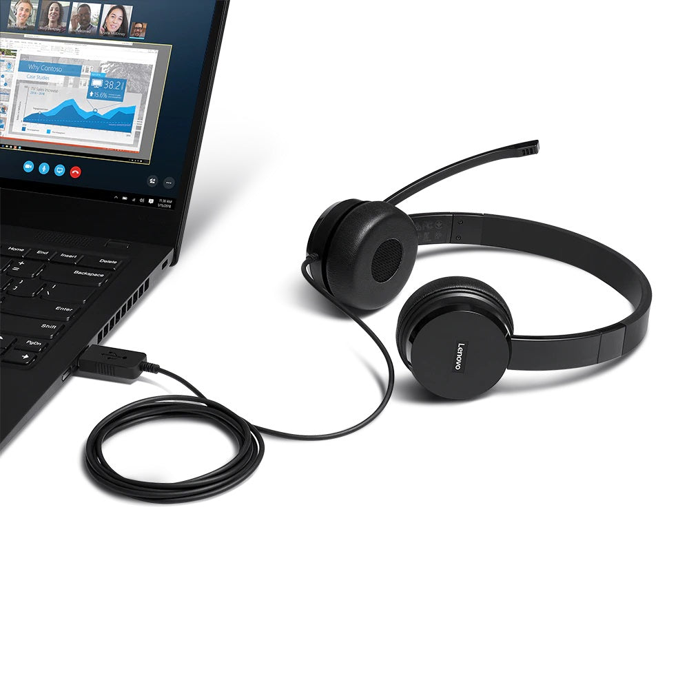 Lenovo 100 USB – Duo Headset – USB, Stereo