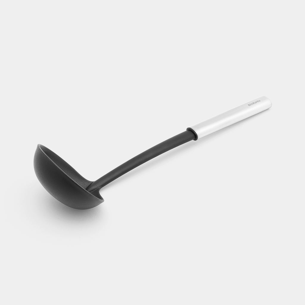 Brabantia Schöpflöffel 33,5 cm, Kunststoff, Schwarz/Silber, Spülmaschinenfest